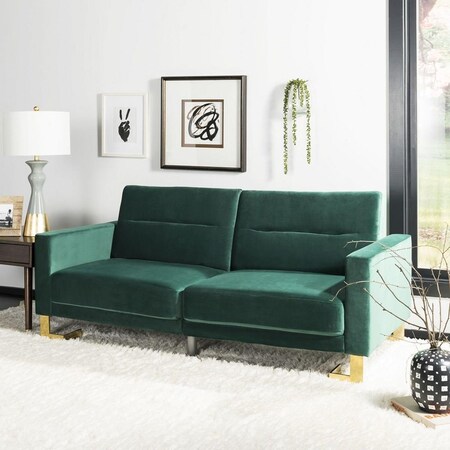 Safavieh Tribeca Foldable Sofa Bed Emerald & Brass LVS2001H